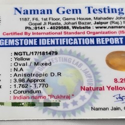 Bangkok Pukhraj Stone – Original Yellow Sapphire (Jupiter Gemstone) for Men & Women